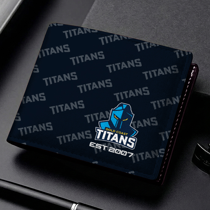 Auspiritmerch Gold Coast Titans Personalized Leather Wallet Gift For Fans