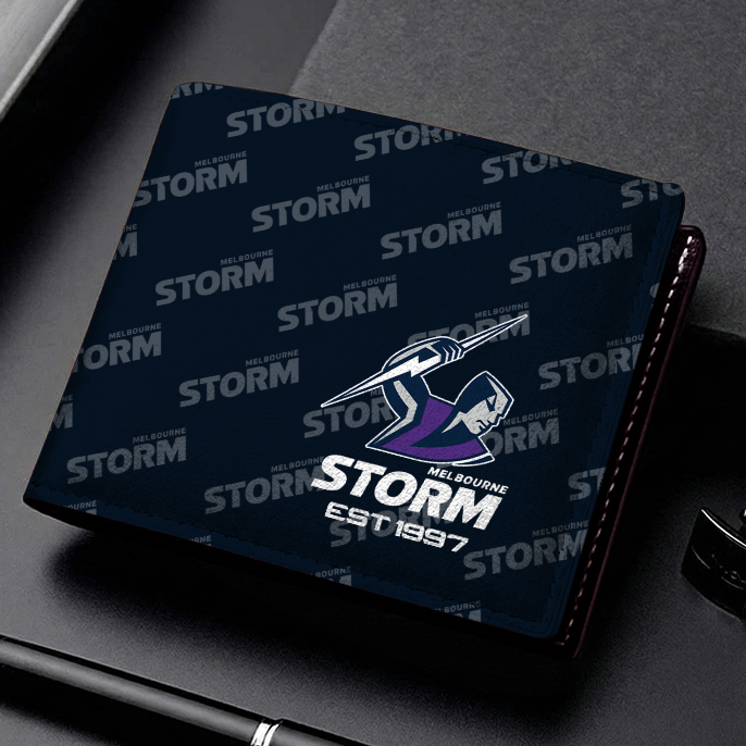 Auspiritmerch Melbourne Storm Personalized Leather Wallet Gift For Fans