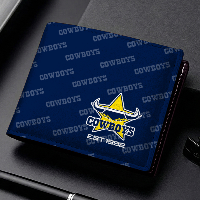 Auspiritmerch North Queensland Cowboys Personalized Leather Wallet Gift For Fans