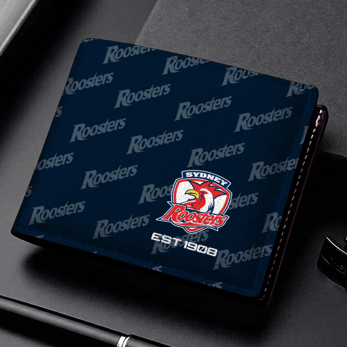 Auspiritmerch Sydney Roosters Personalized Leather Wallet Gift For Fans