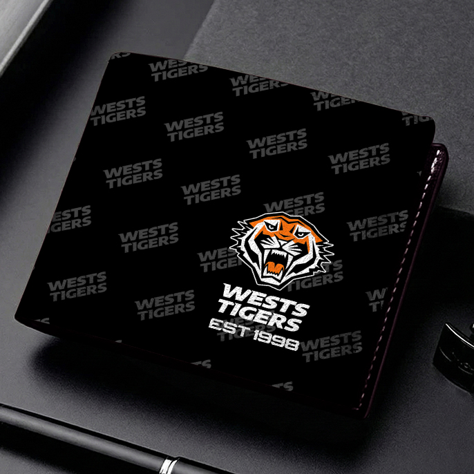 Auspiritmerch Wests Tigers Personalized Leather Wallet Gift For Fans