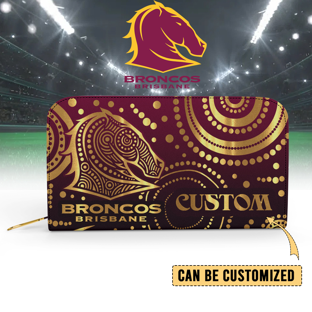 Auspiritmerch Brisbane Broncos Personalized Clutch Purse Gift For Fans
