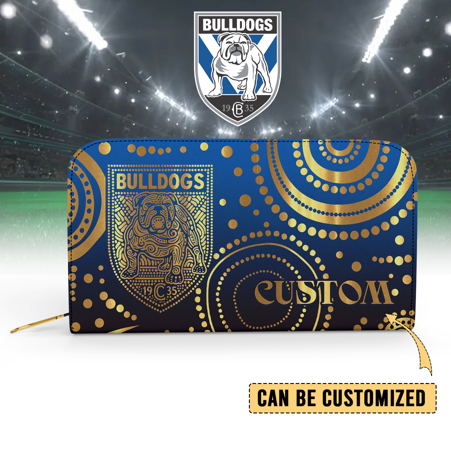 Auspiritmerch Canterbury-Bankstown Bulldogs Personalized Clutch Purse Gift For Fans