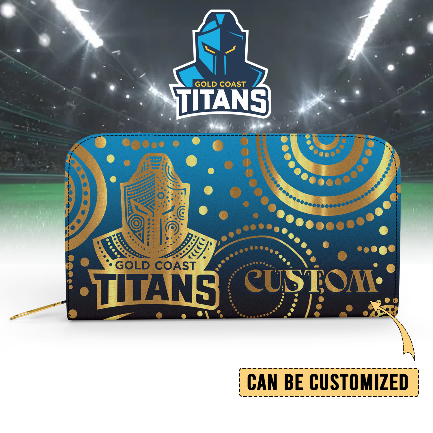 Auspiritmerch Gold Coast Titans Personalized Clutch Purse Gift For Fans