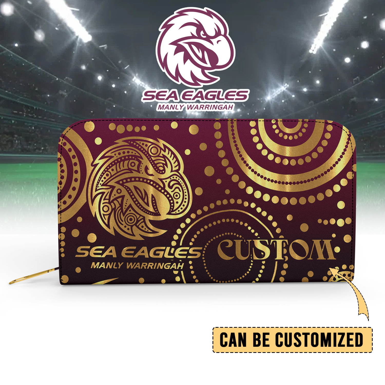 Auspiritmerch Manly Warringah Sea Eagles Personalized Clutch Purse Gift For Fans