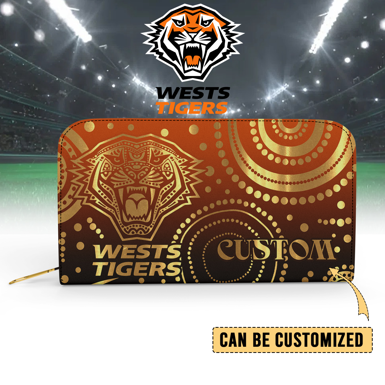Auspiritmerch Wests Tigers Personalized Clutch Purse Gift For Fans
