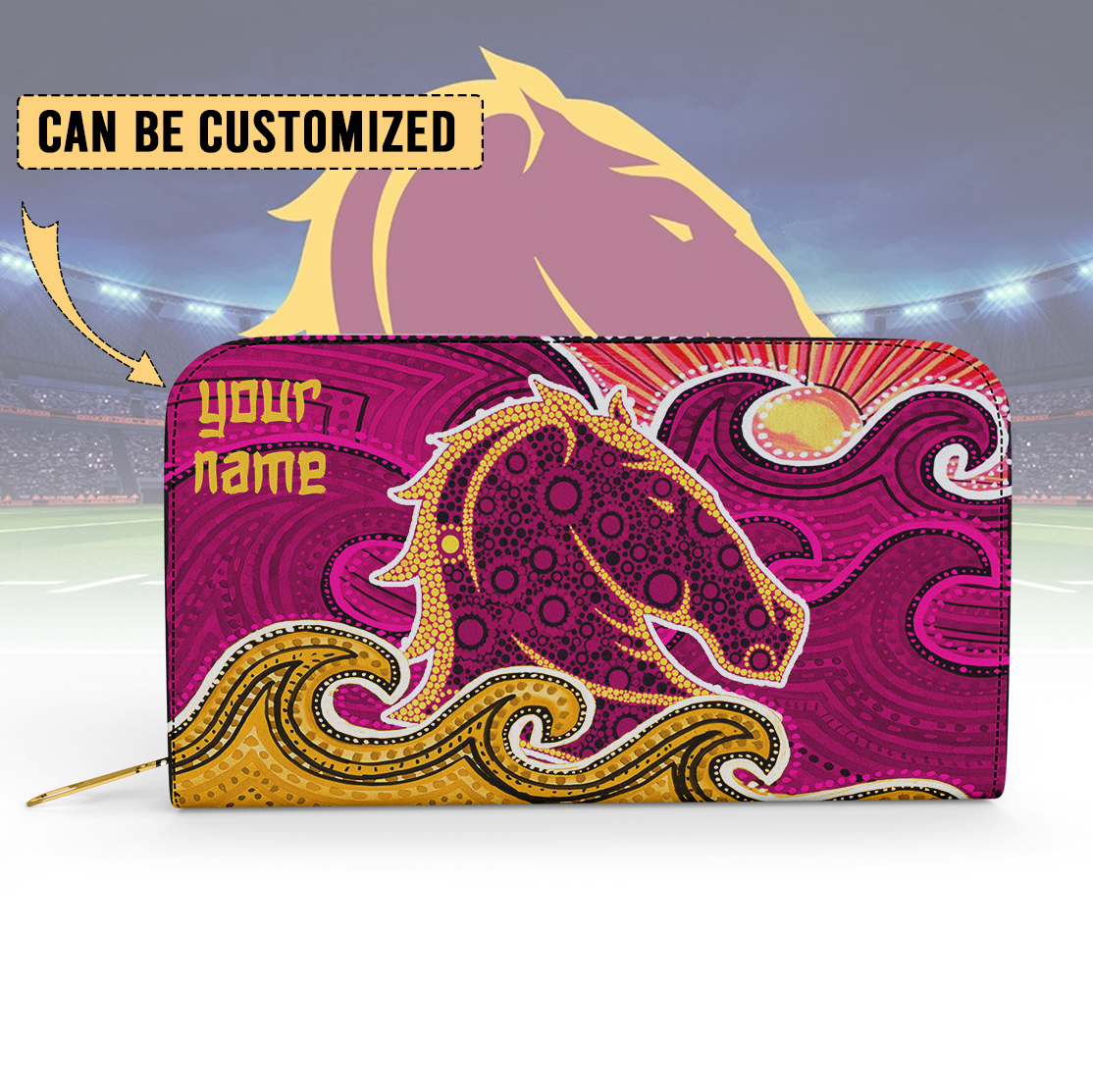 Auspiritmerch Brisbane Broncos Personalized Clutch Purse Gift For Fans