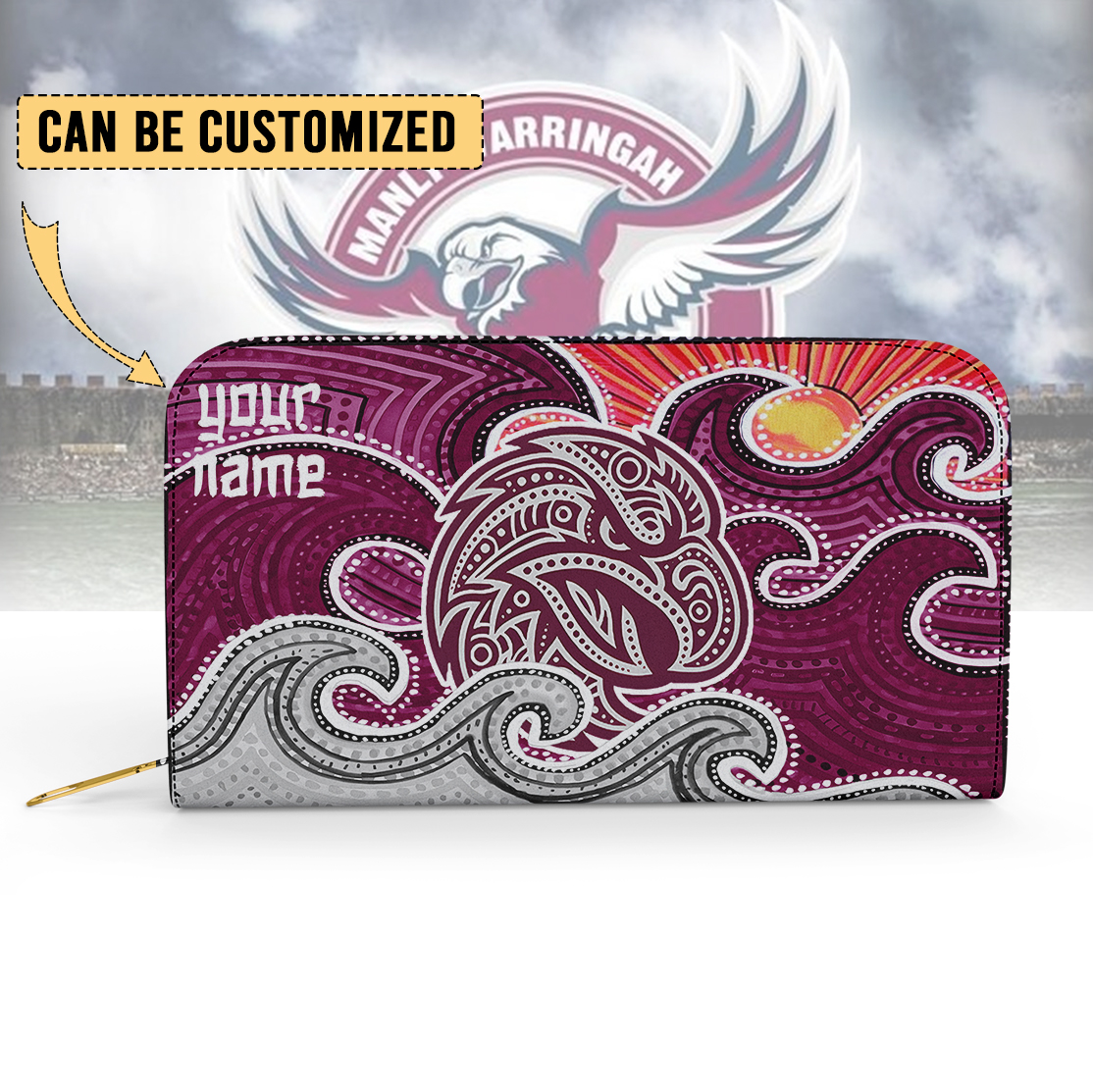 Auspiritmerch Manly Warringah Sea Eagles Personalized Clutch Purse Gift For Fans