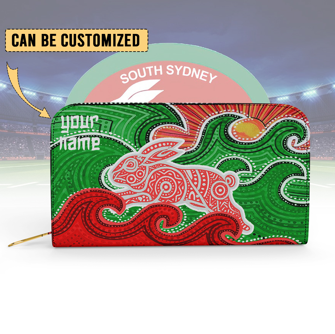 Auspiritmerch South Sydney Rabbitohs Personalized Clutch Purse Gift For Fans