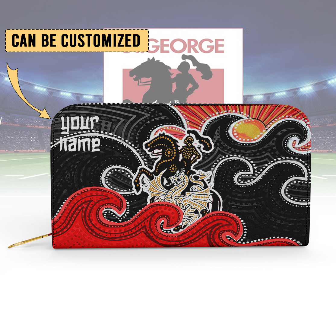 Auspiritmerch St. George Illawarra Dragons Personalized Clutch Purse Gift For Fans