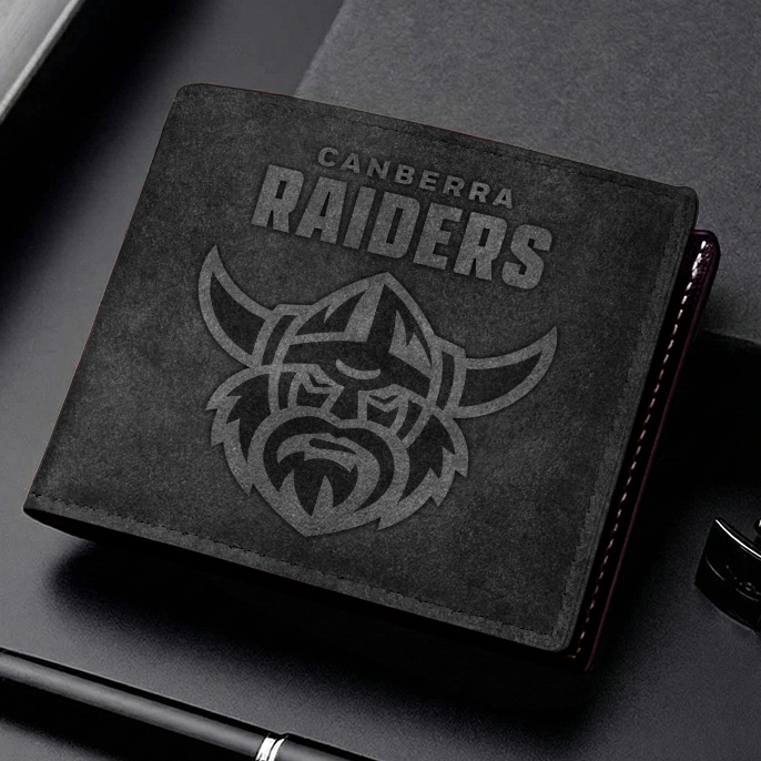 Auspiritmerch Canberra Raiders Personalized Leather Wallet Gift For Fans