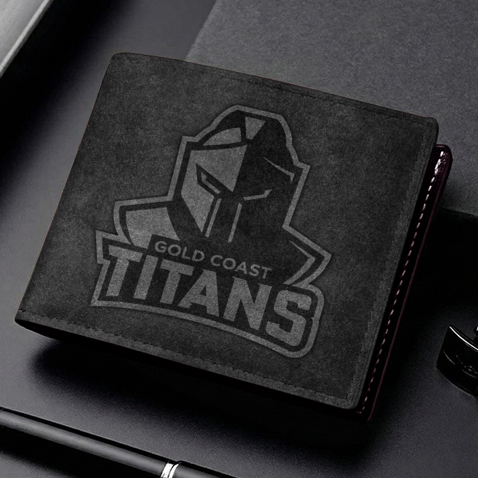 Auspiritmerch Gold Coast Titans Personalized Leather Wallet Gift For Fans