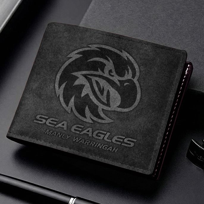 Auspiritmerch Manly Warringah Sea Eagles Personalized Leather Wallet Gift For Fans