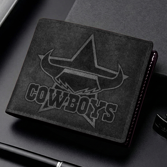 Auspiritmerch North Queensland Cowboys Personalized Leather Wallet Gift For Fans