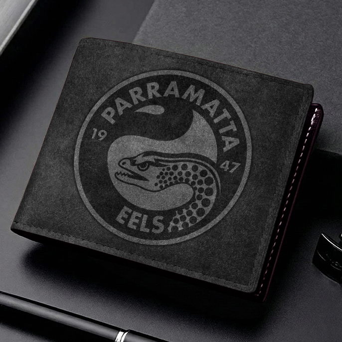 Auspiritmerch Parramatta Eels Personalized Leather Wallet Gift For Fans