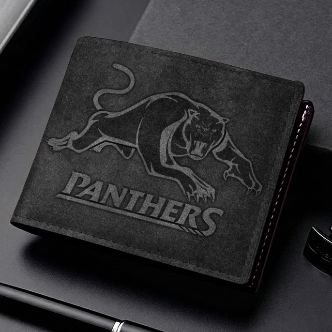 Auspiritmerch Penrith Panthers Personalized Leather Wallet Gift For Fans