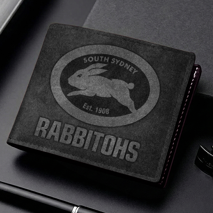 Auspiritmerch South Sydney Rabbitohs Personalized Leather Wallet Gift For Fans
