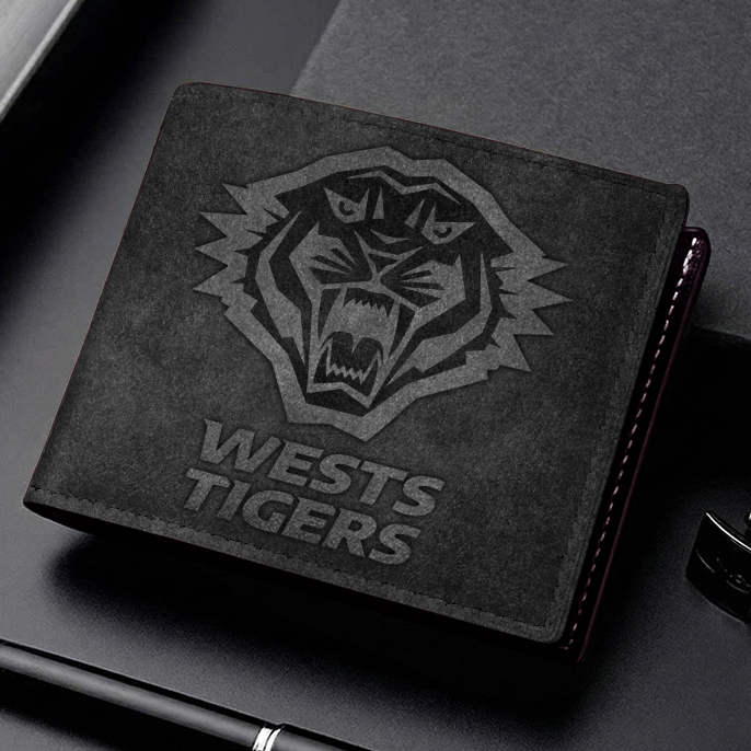 Auspiritmerch Wests Tigers Personalized Leather Wallet Gift For Fans