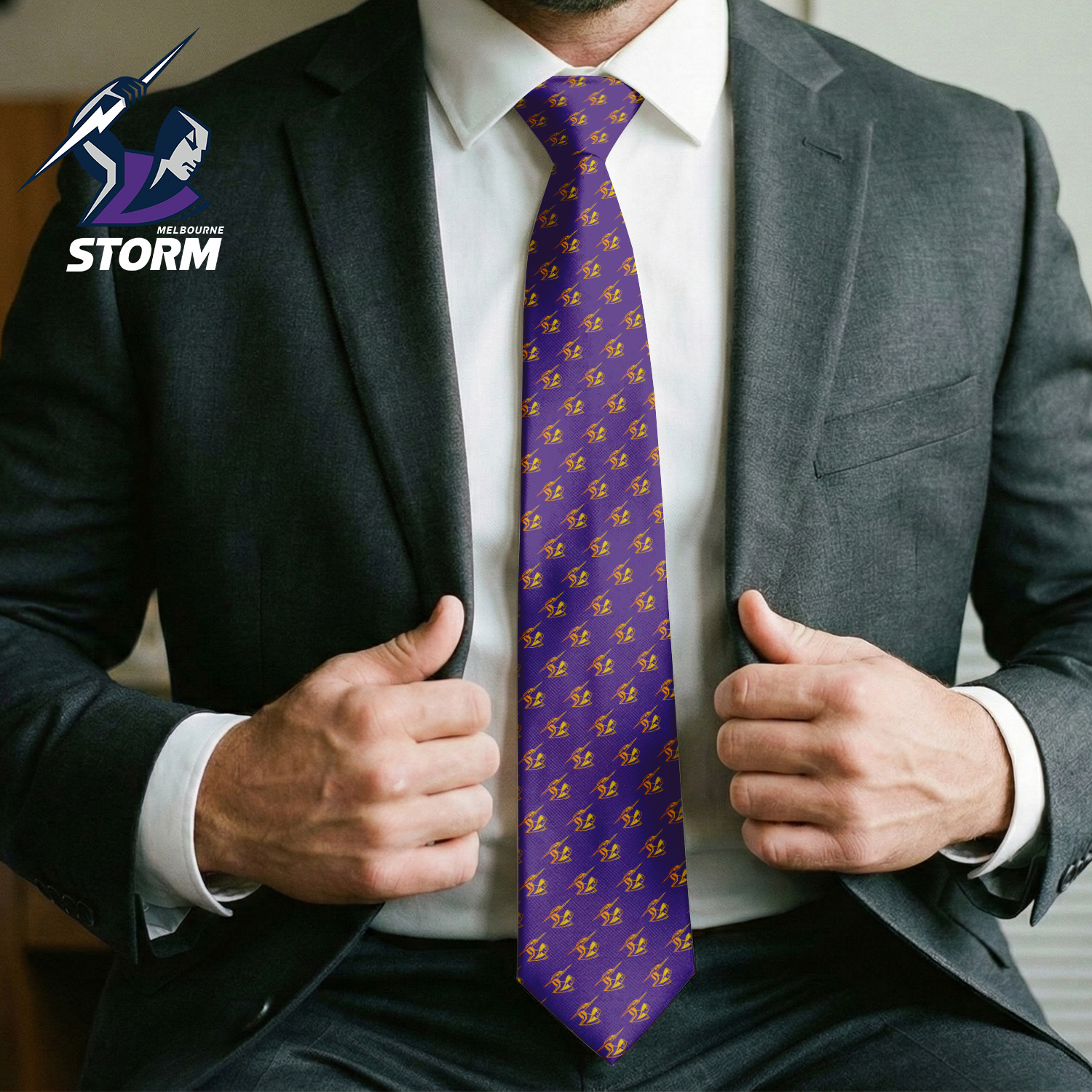 Auspiritmerch Melbourne Storm Personalized Necktie Gifts For Fans