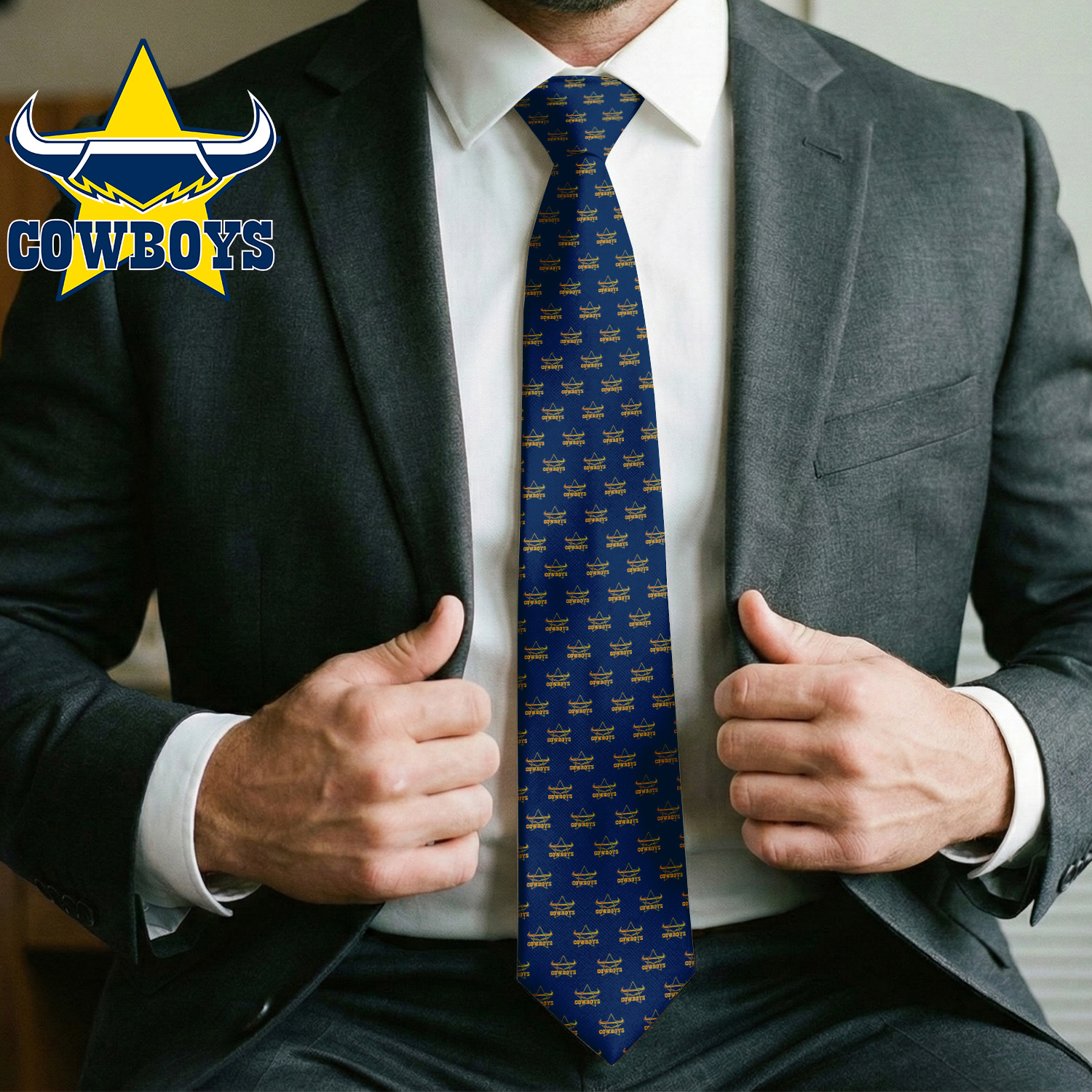 Auspiritmerch North Queensland Cowboys Personalized Necktie Gifts For Fans