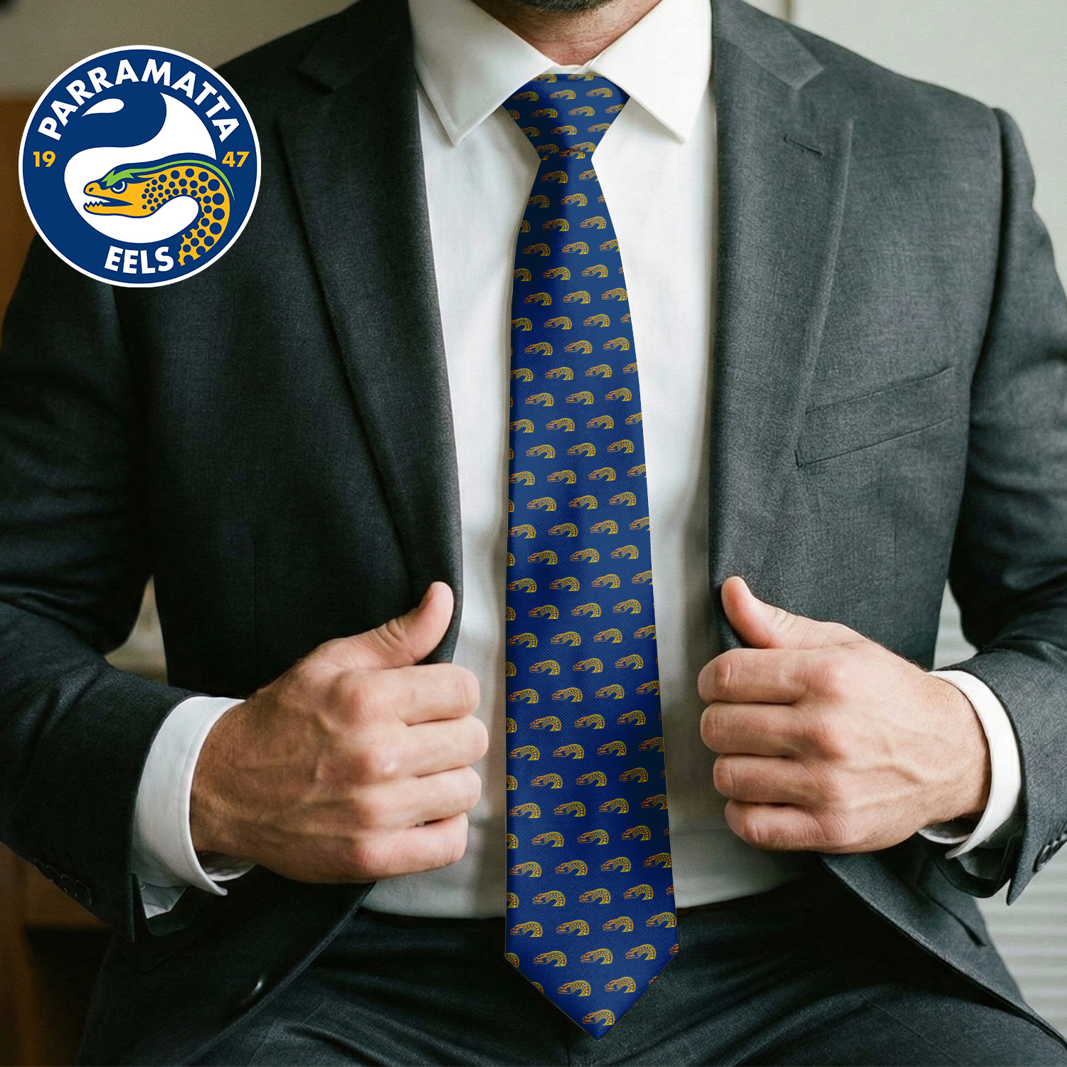 Auspiritmerch Parramatta Eels Personalized Necktie Gifts For Fans