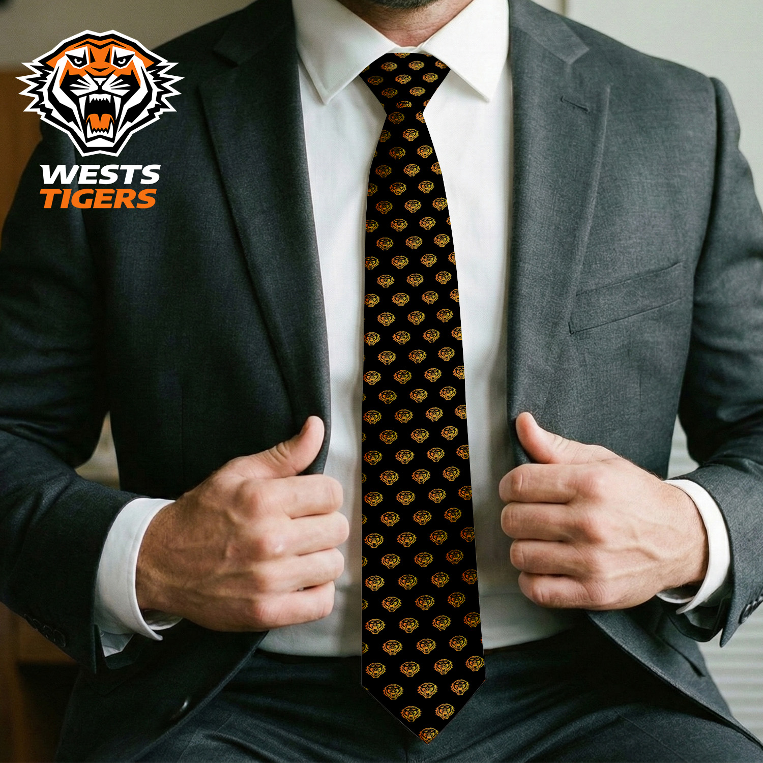 Auspiritmerch Wests Tigers Personalized Necktie Gifts For Fans