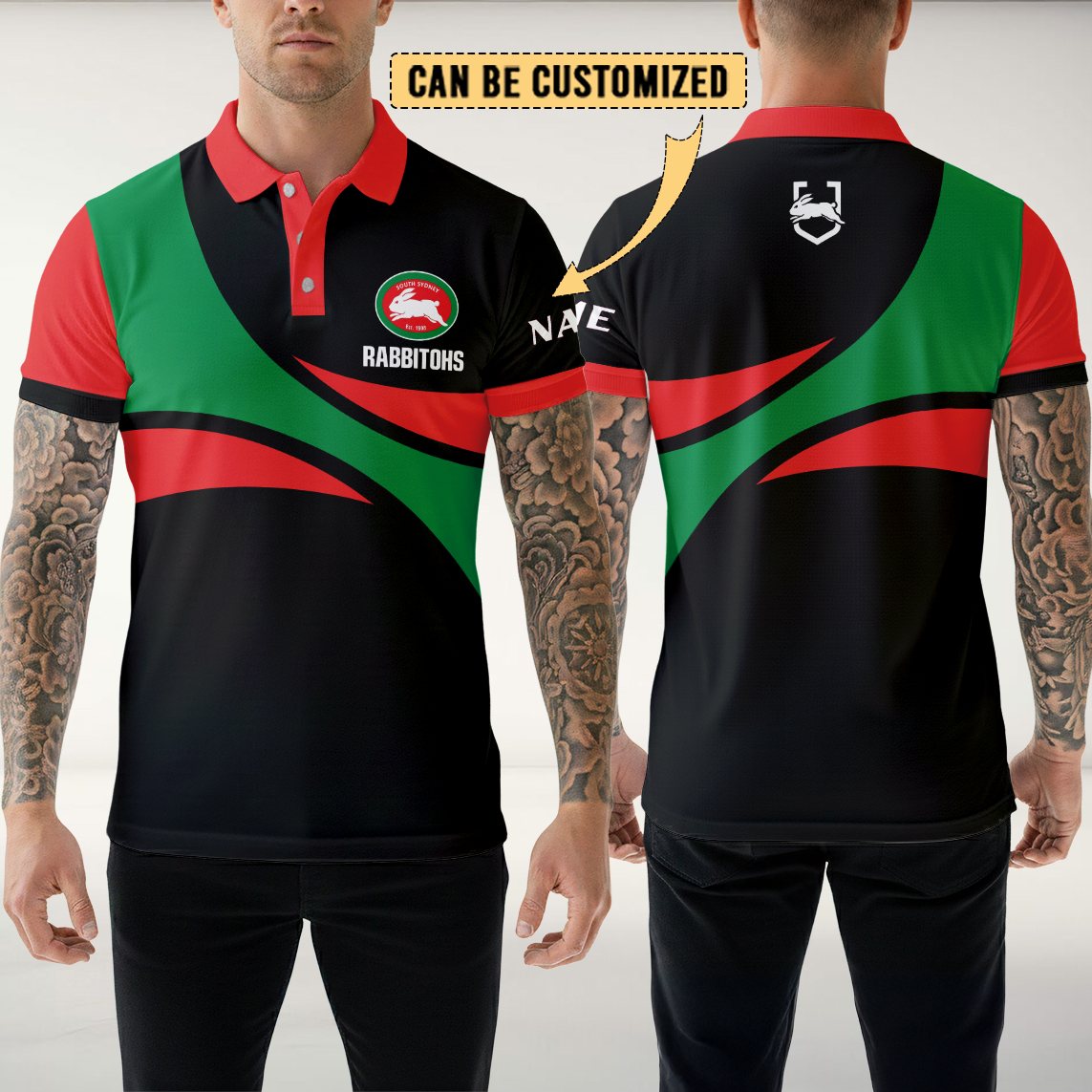 Auspiritmerch South Sydney Rabbitohs Personalized Polo Shirt Gift For Fans