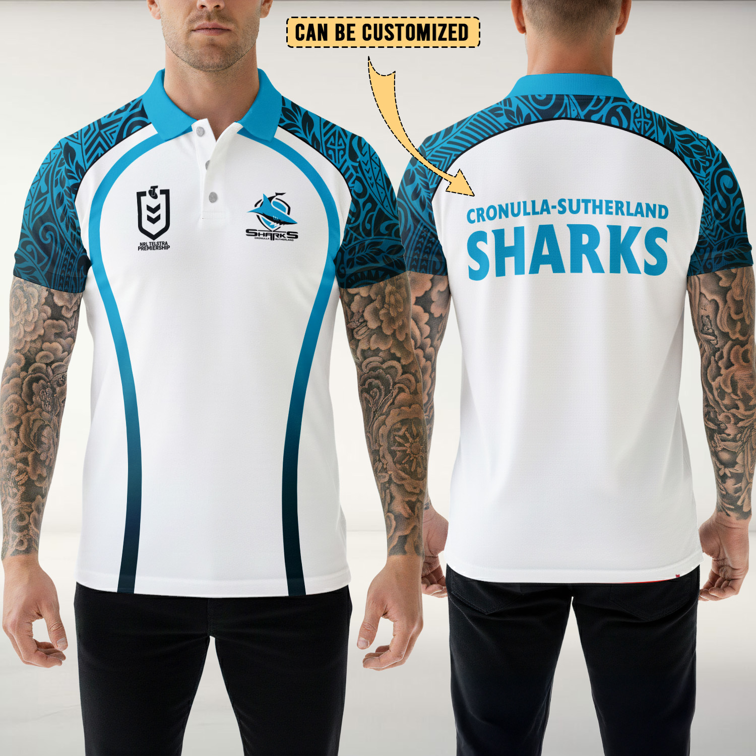 Auspiritmerch Cronulla-Sutherland Sharks Personalized Polo Shirt Gift For Fans
