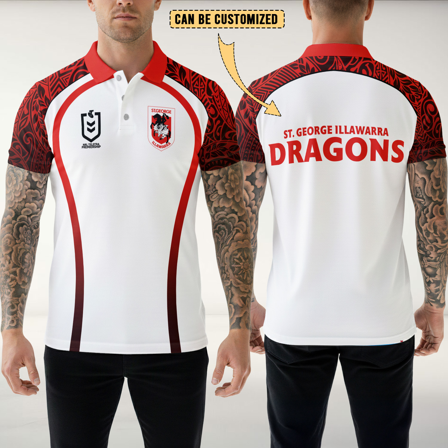 Auspiritmerch St. George Illawarra Dragons Personalized Polo Shirt Gift For Fans