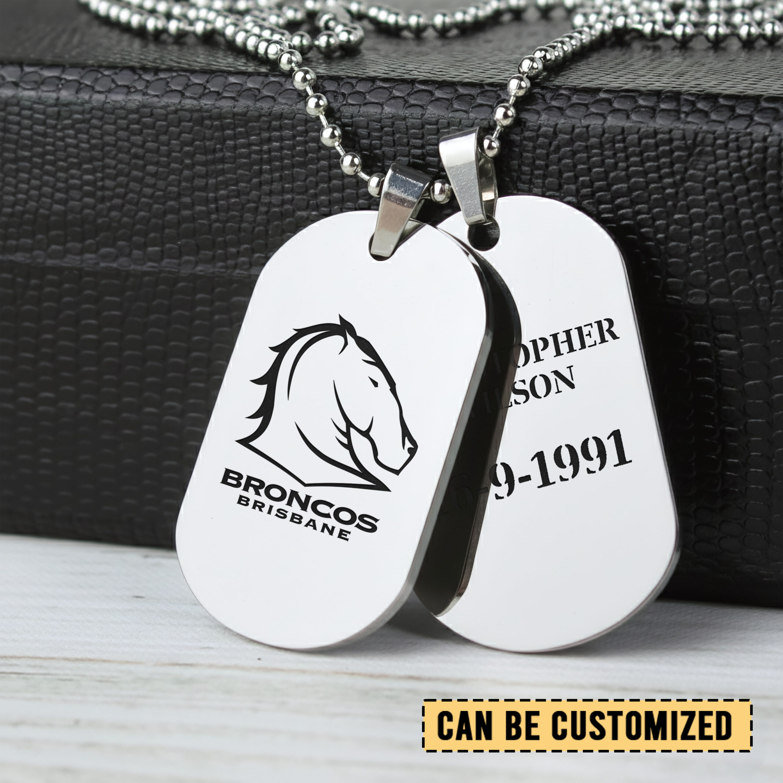 Auspiritmerch Brisbane Broncos Personalized Necklace Dog Tag For Fans