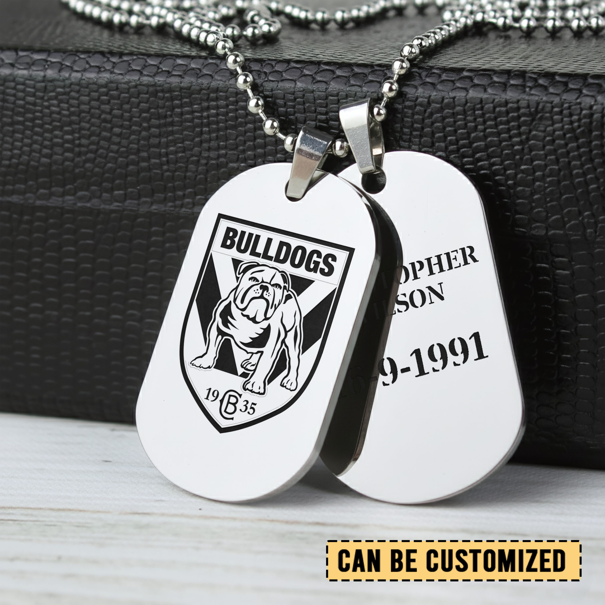 Auspiritmerch Canterbury-Bankstown Bulldogs Personalized Necklace Dog Tag For Fans