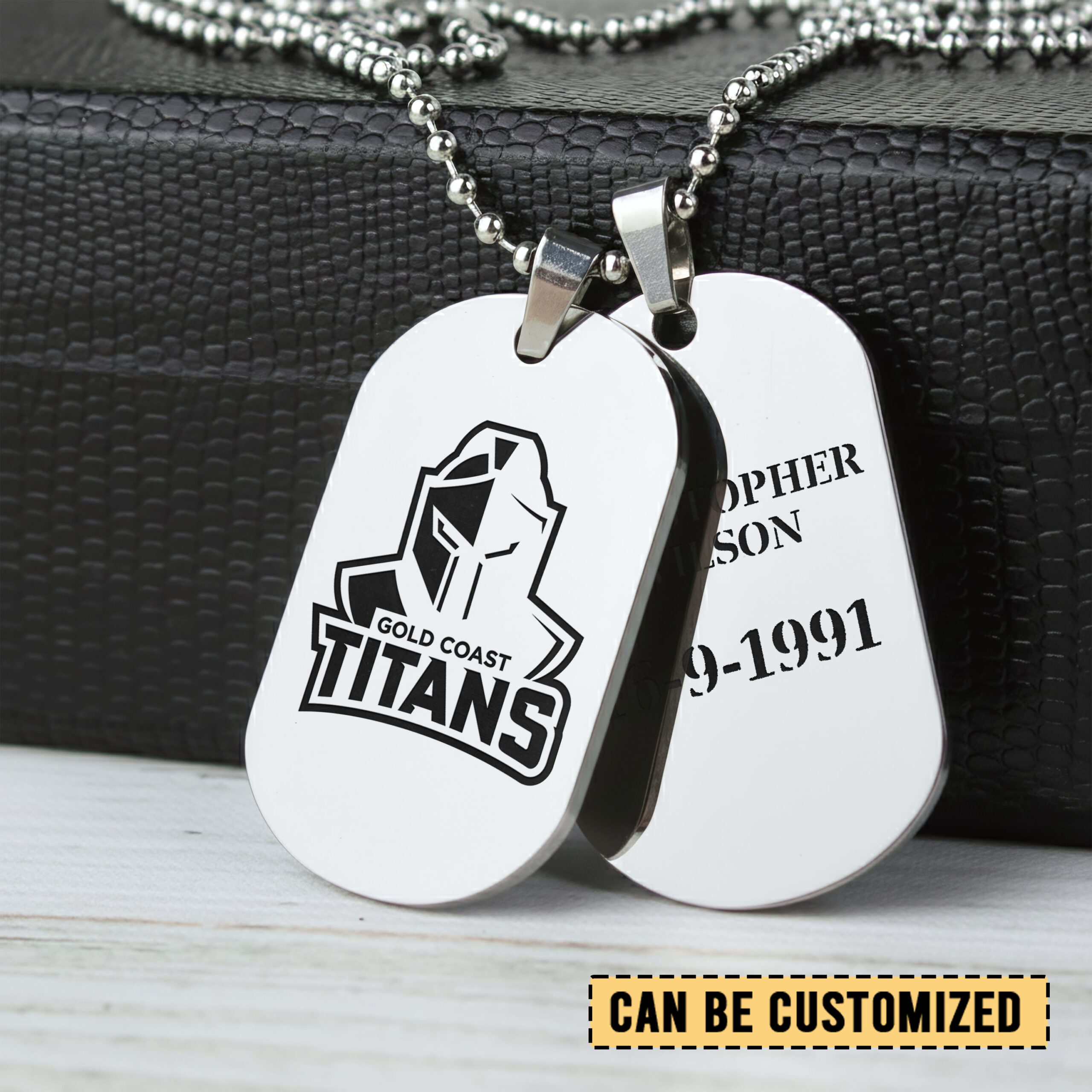 Auspiritmerch Gold Coast Titans Personalized Necklace Dog Tag For Fans