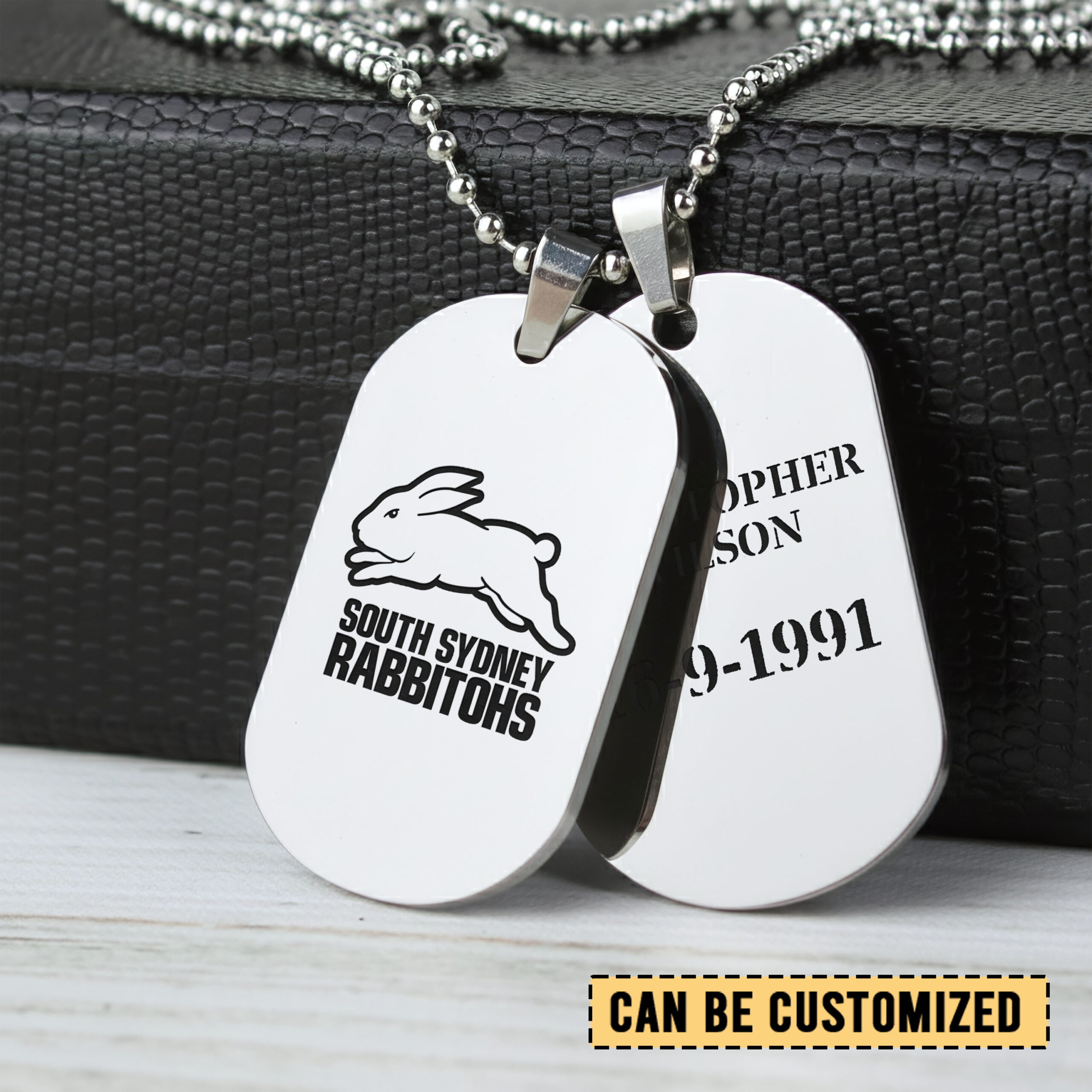 Auspiritmerch South Sydney Rabbitohs Personalized Necklace Dog Tag For Fans