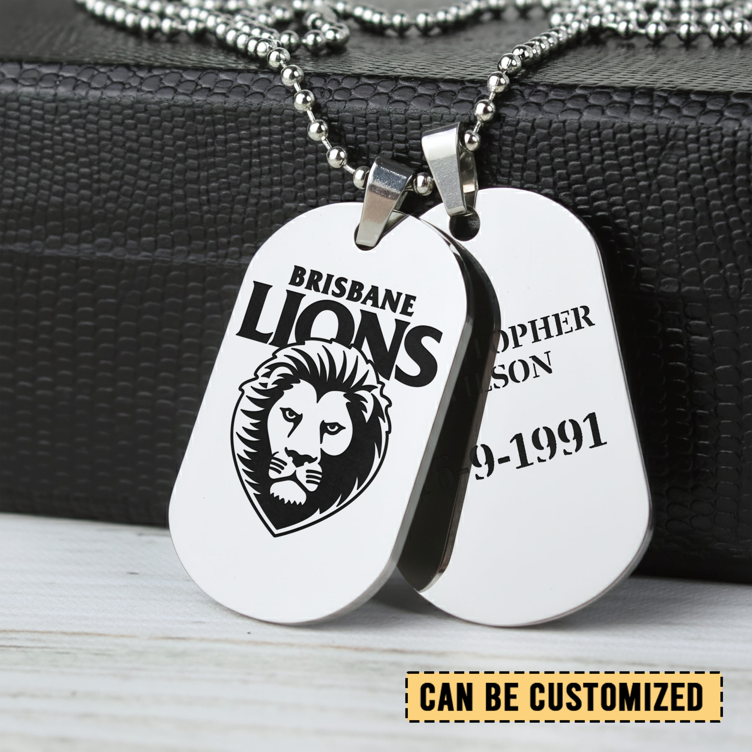 Auspiritmerch Brisbane Lions Personalized Necklace Dog Tag For Fans