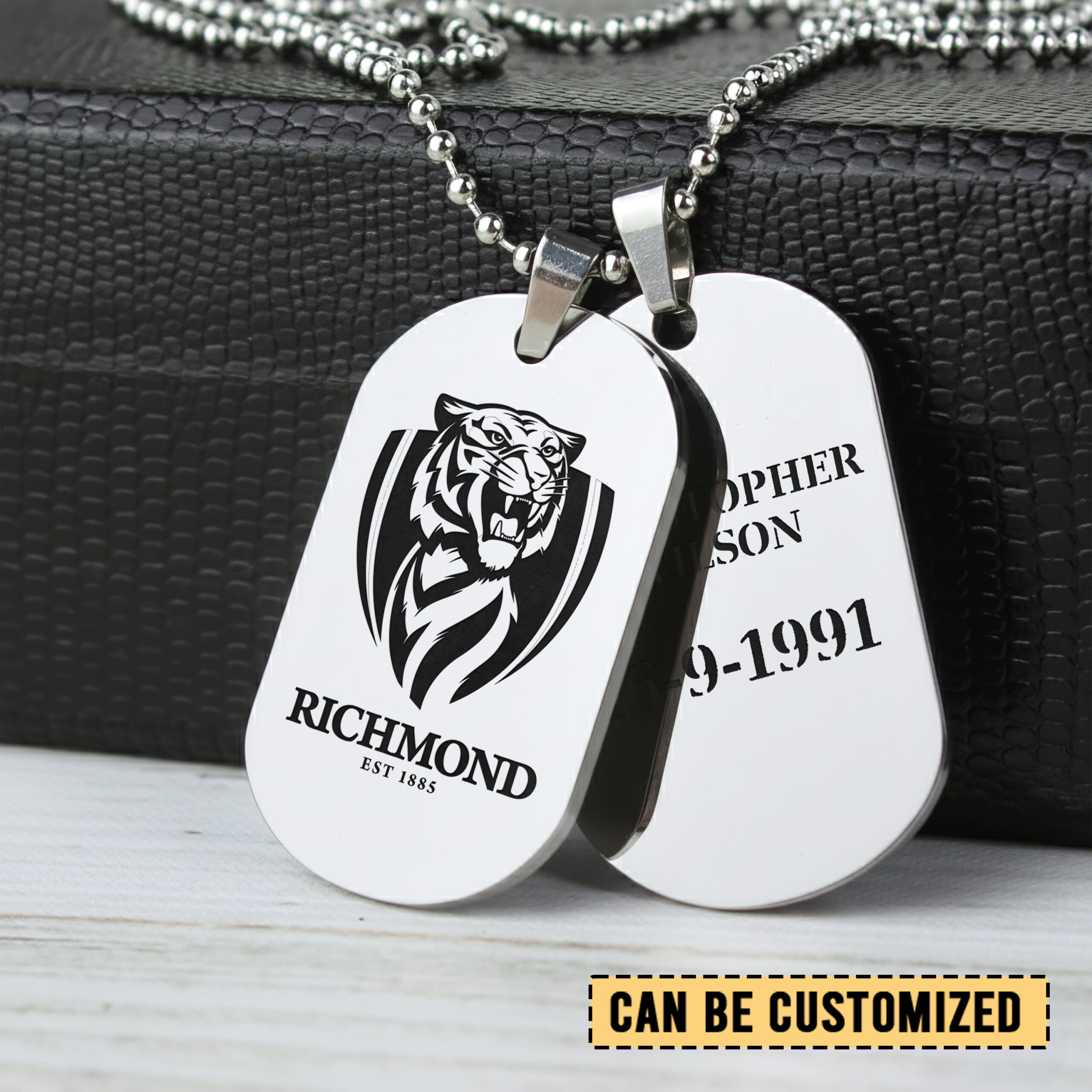 Auspiritmerch Richmond Tigers Personalized Necklace Dog Tag For Fans