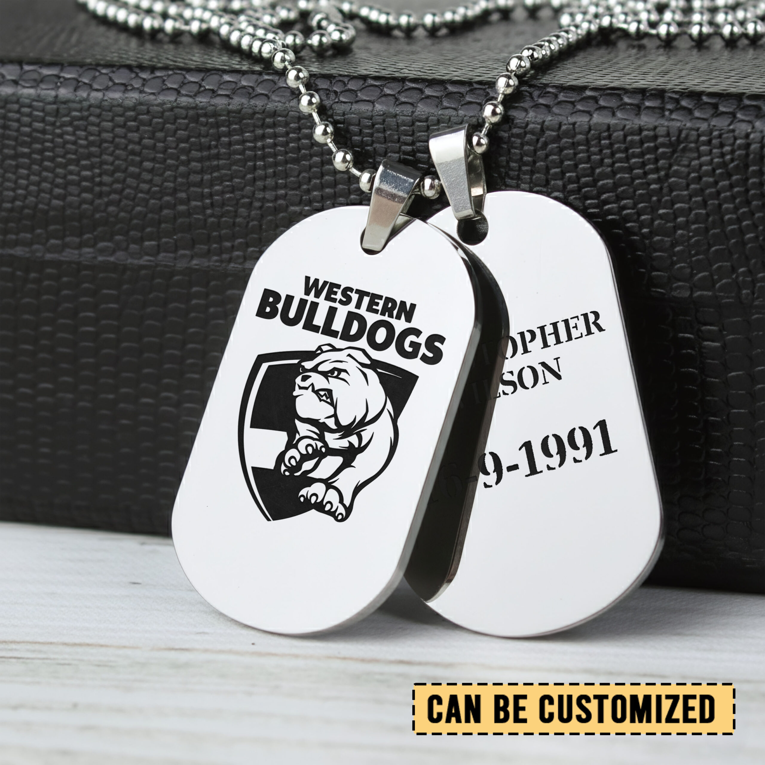 Auspiritmerch Western Bulldogs Personalized Necklace Dog Tag For Fans