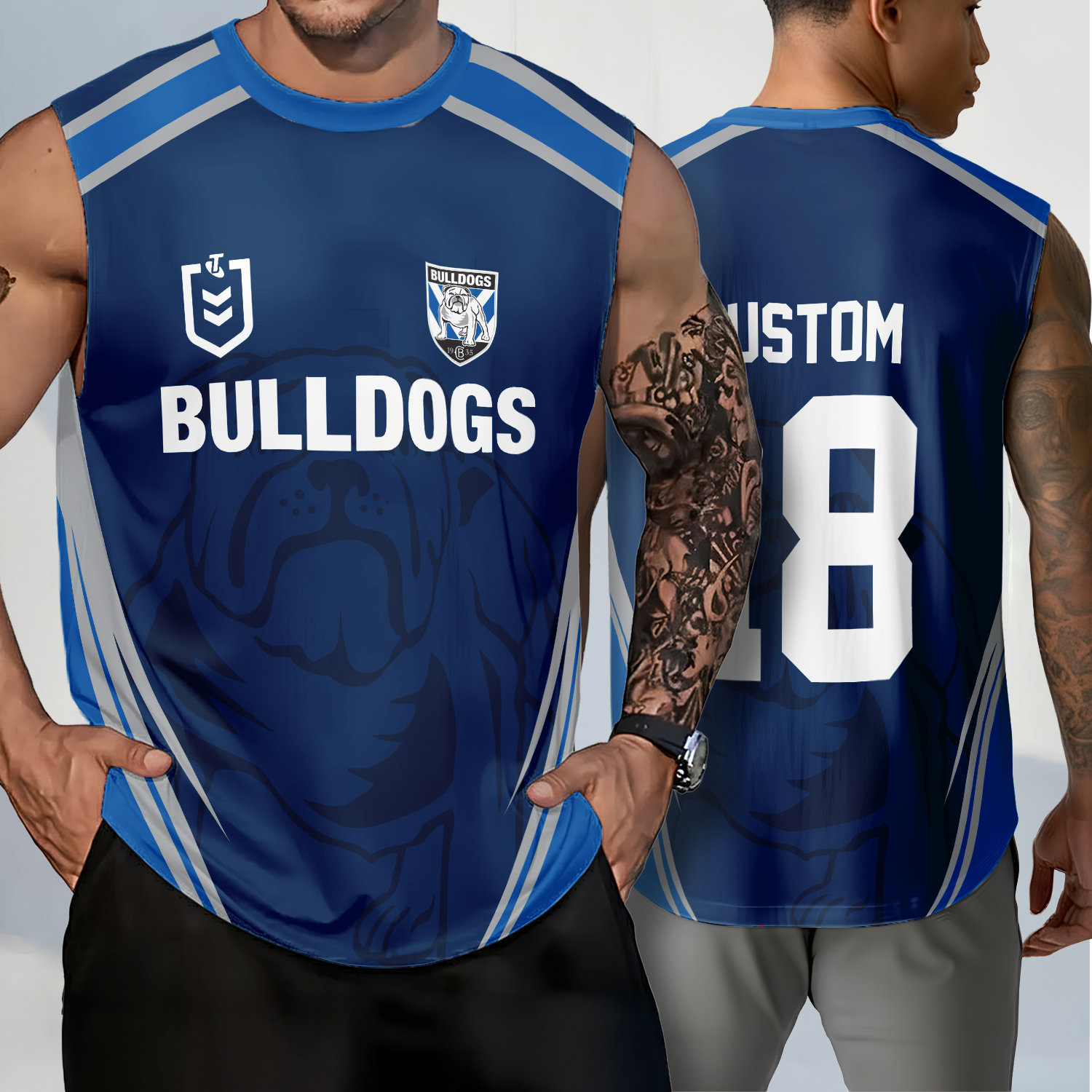 Auspiritmerch Canterbury-Bankstown Bulldogs Personalized Tank Top Gift For Fans