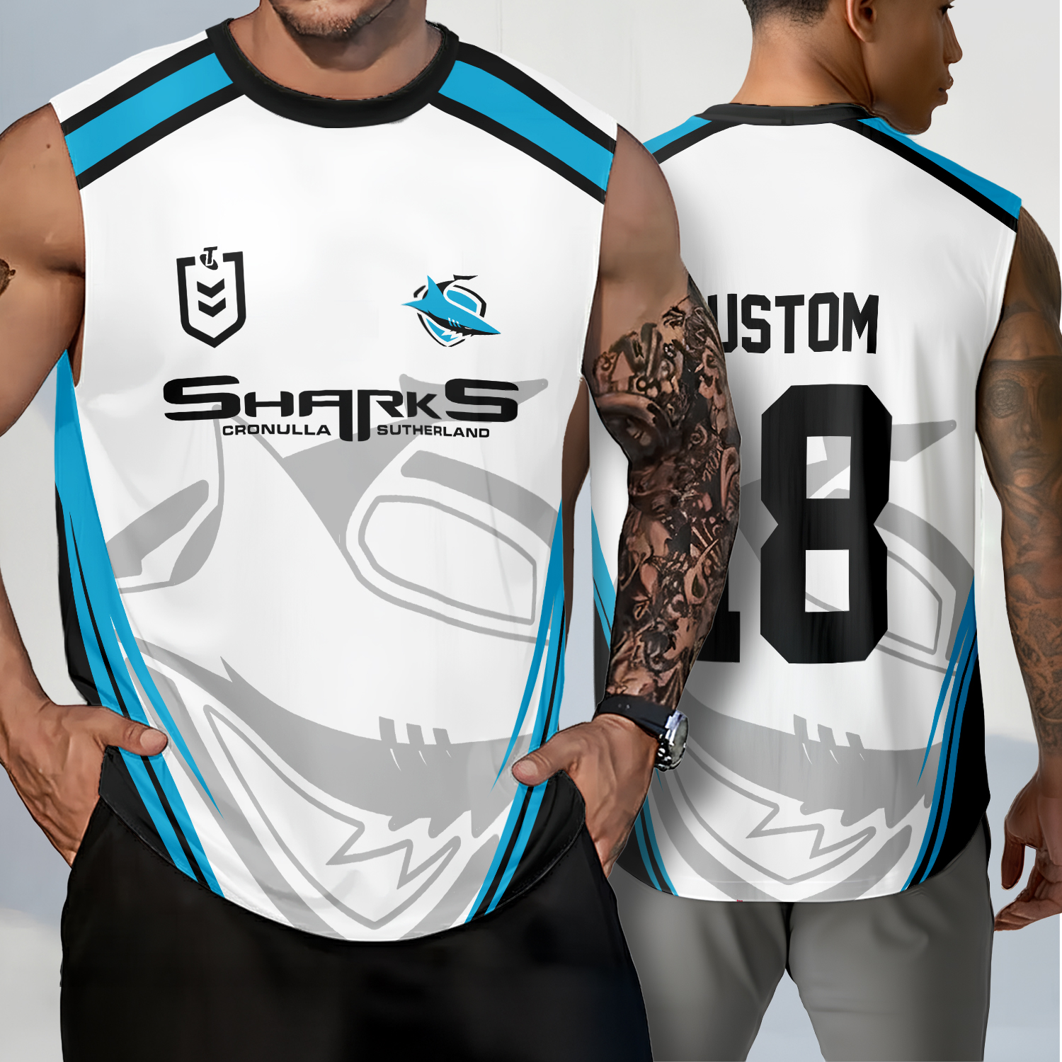 Auspiritmerch Cronulla-Sutherland Sharks Personalized Tank Top Gift For Fans