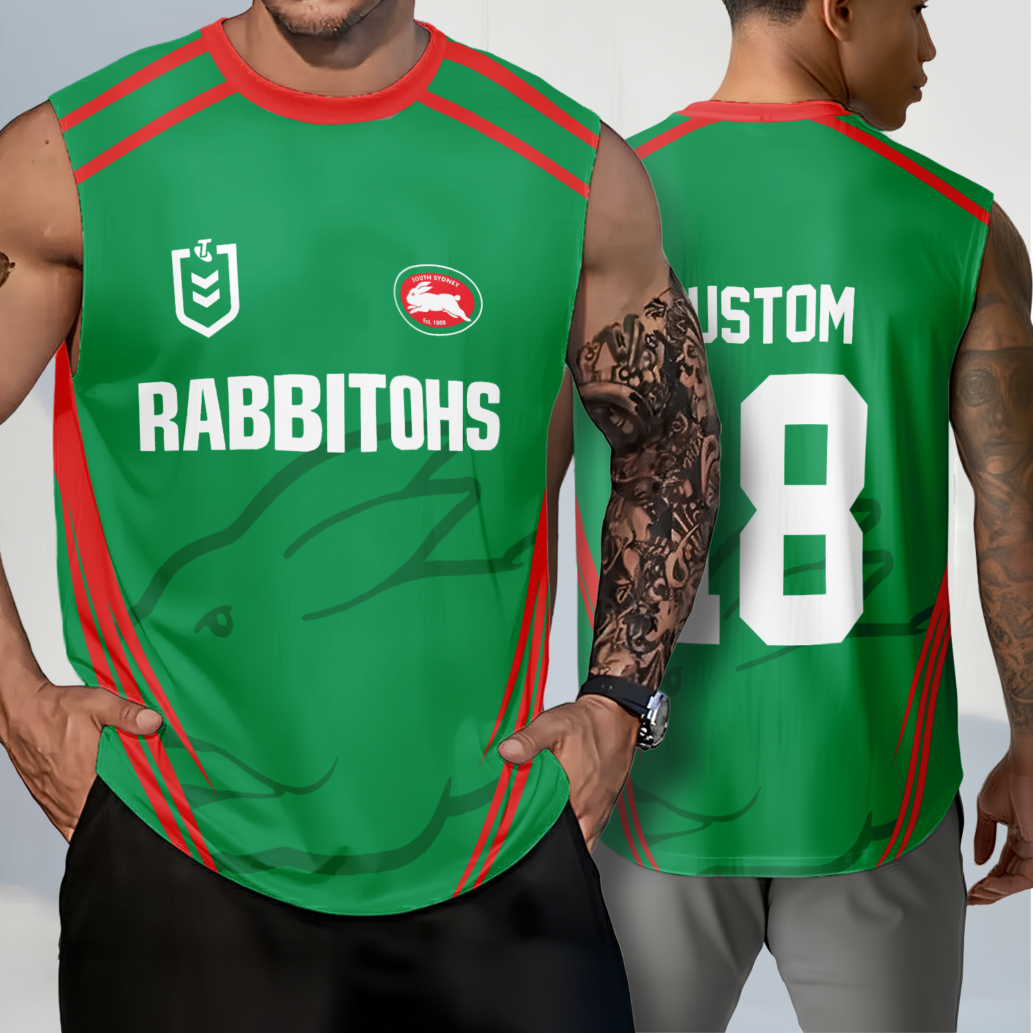 Auspiritmerch South Sydney Rabbitohs Personalized Tank Top Gift For Fans