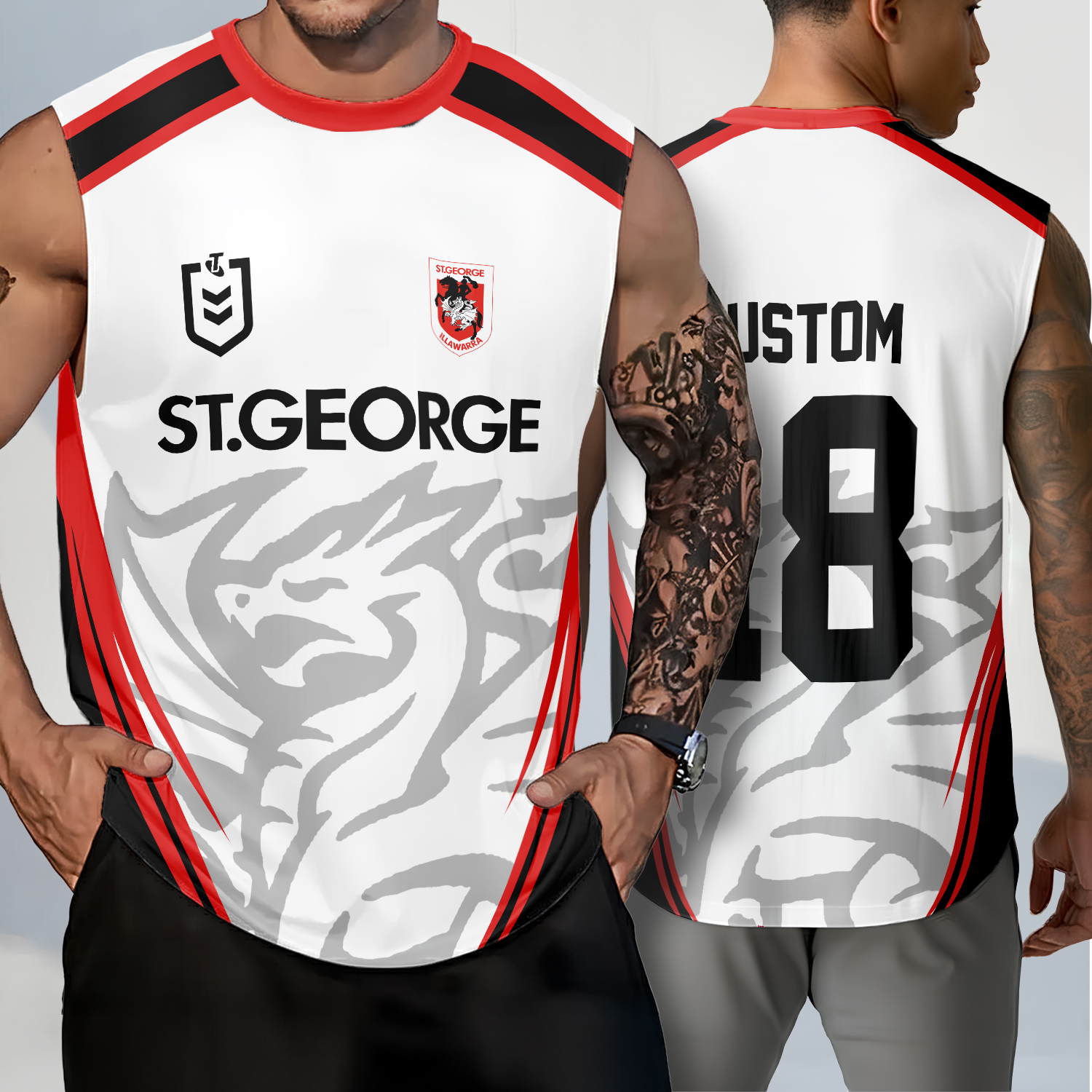 Auspiritmerch St. George Illawarra Dragons Personalized Tank Top Gift For Fans