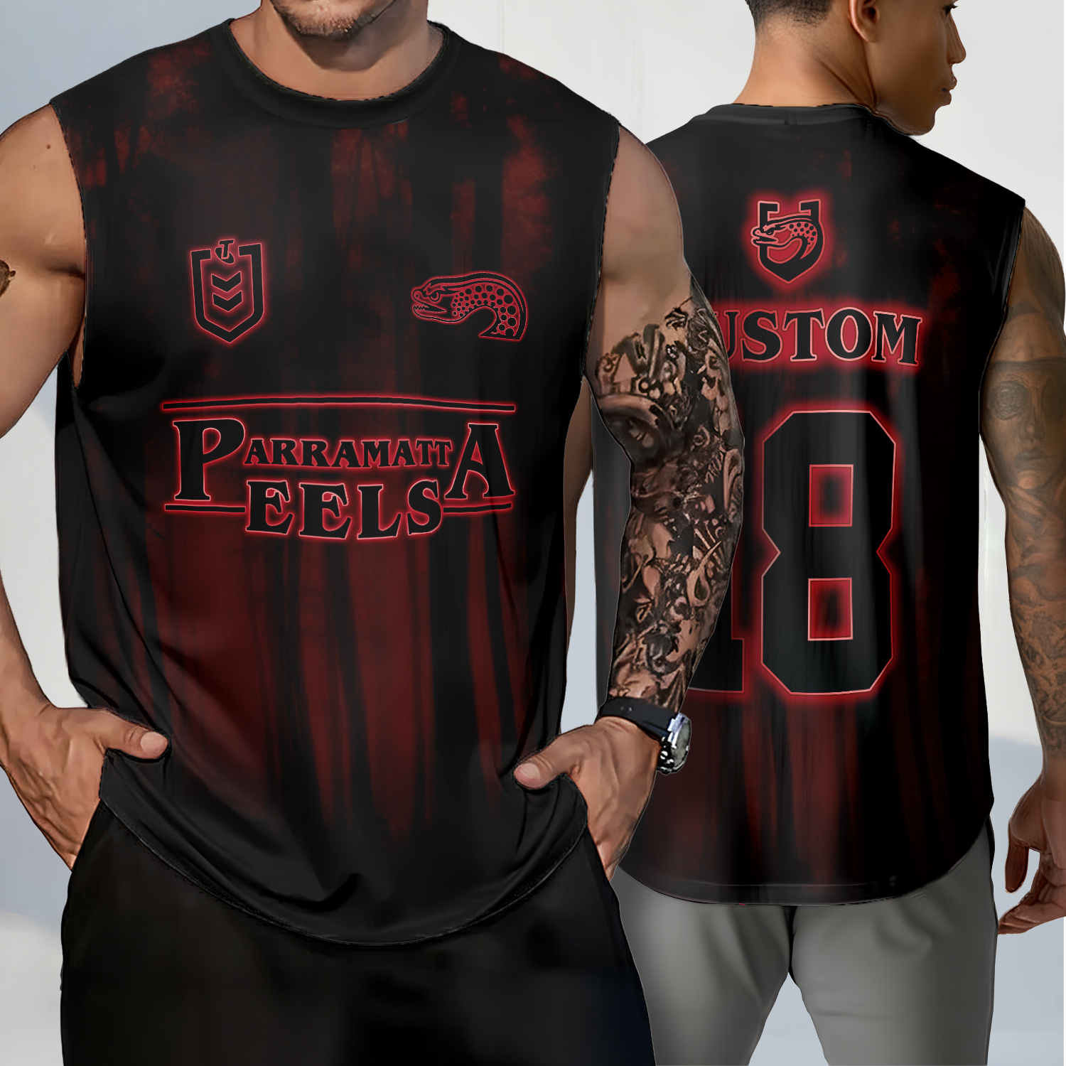 Auspiritmerch Parramatta Eels x Stranger Things Personalized Tank Top Gift For Fans