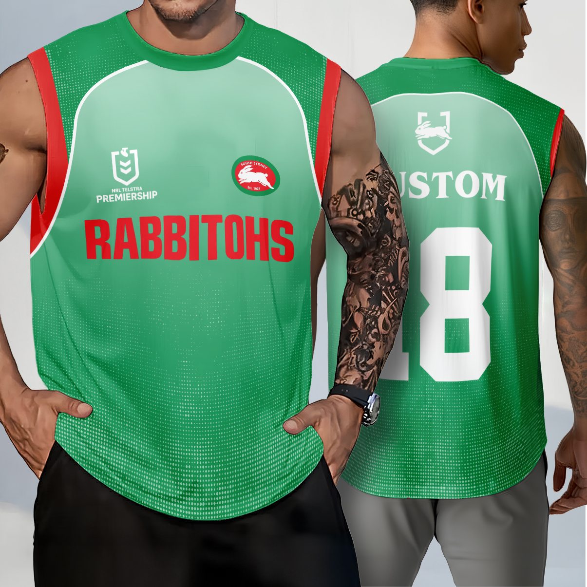Auspiritmerch South Sydney Rabbitohs x Stranger Things Personalized T Shirt Gift For Fansb