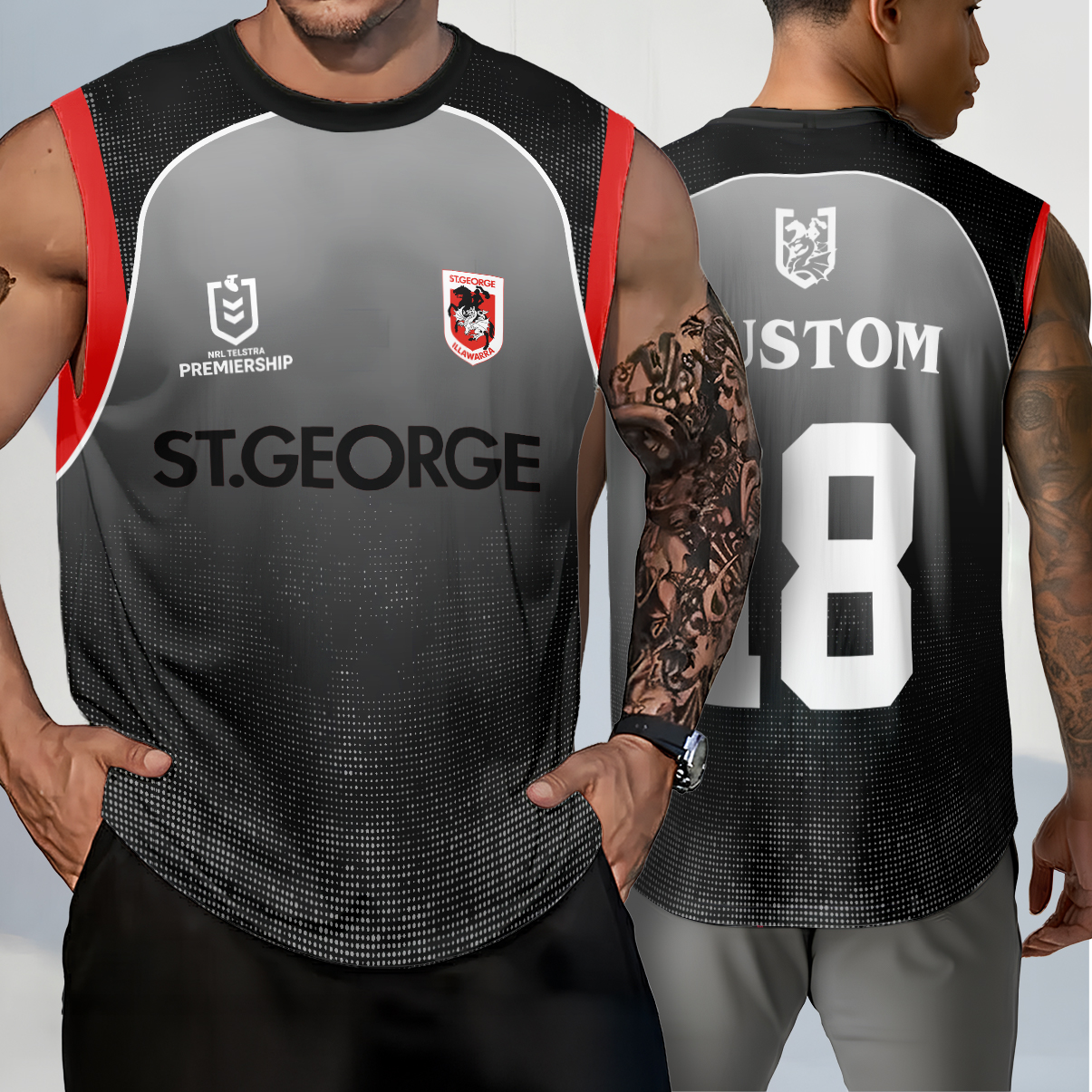 Auspiritmerch St. George Illawarra Dragons x Stranger Things Personalized T Shirt Gift For Fansb