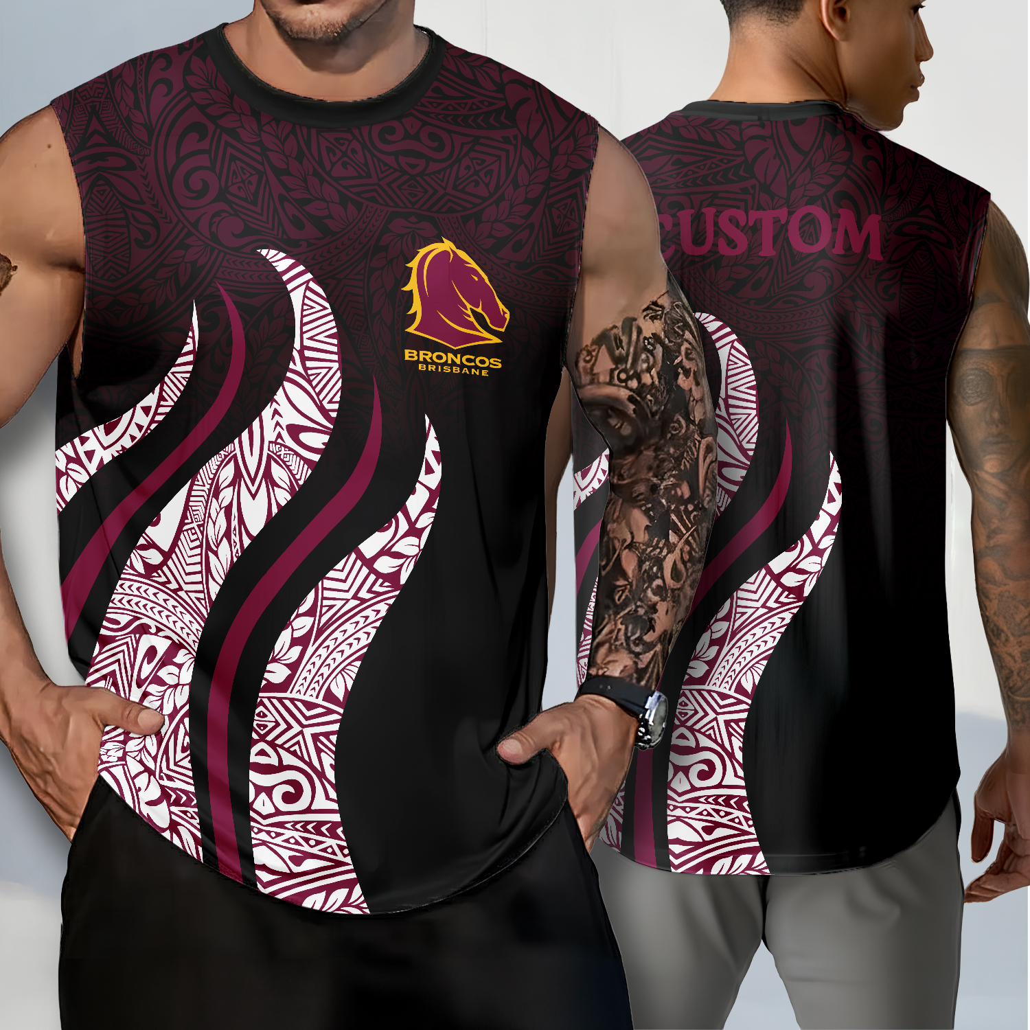 Auspiritmerch Brisbane Broncos x Stranger Things Personalized Tank Top Gift For Fans