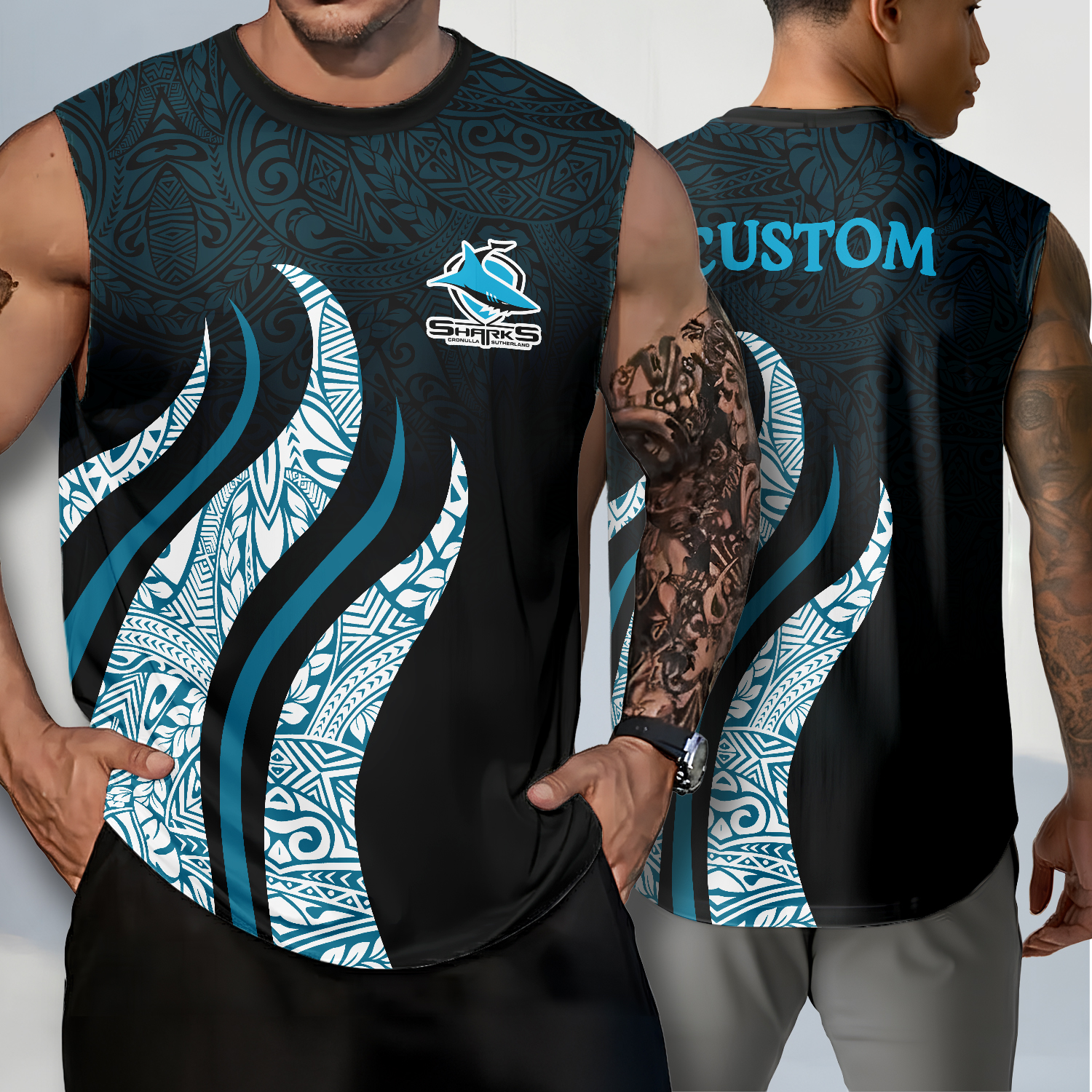 Auspiritmerch Cronulla-Sutherland Sharks x Stranger Things Personalized Tank Top Gift For Fans
