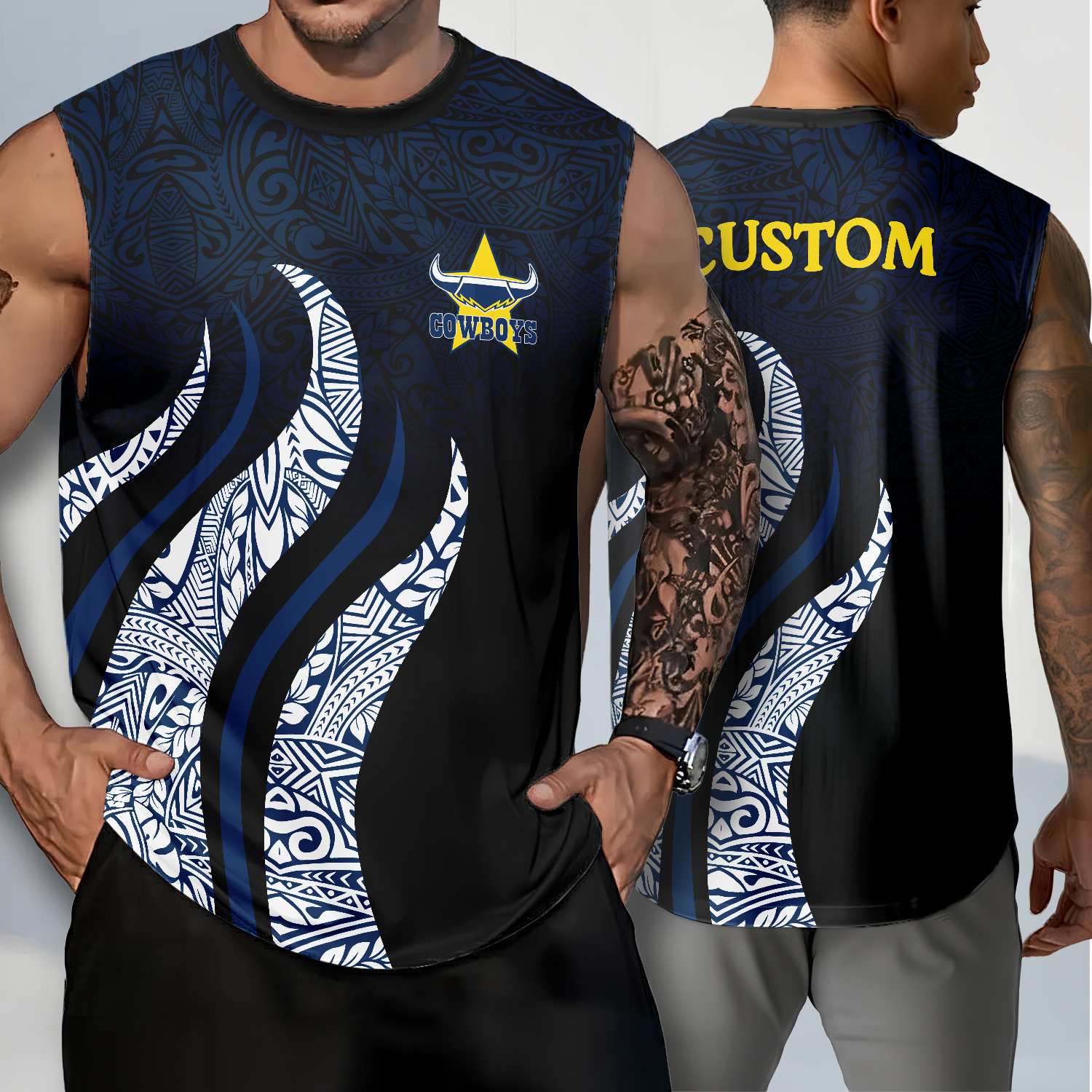 Auspiritmerch North Queensland Cowboys x Stranger Things Personalized Tank Top Gift For Fans