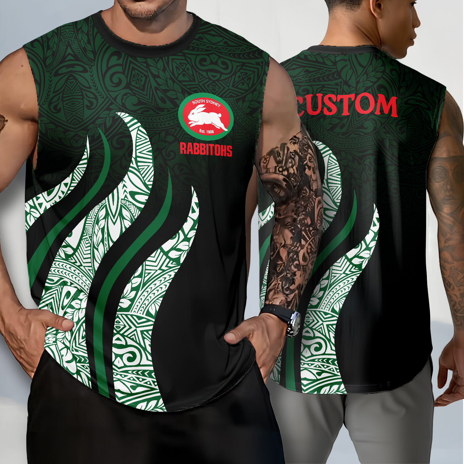 Auspiritmerch South Sydney Rabbitohs x Stranger Things Personalized Tank Top Gift For Fans