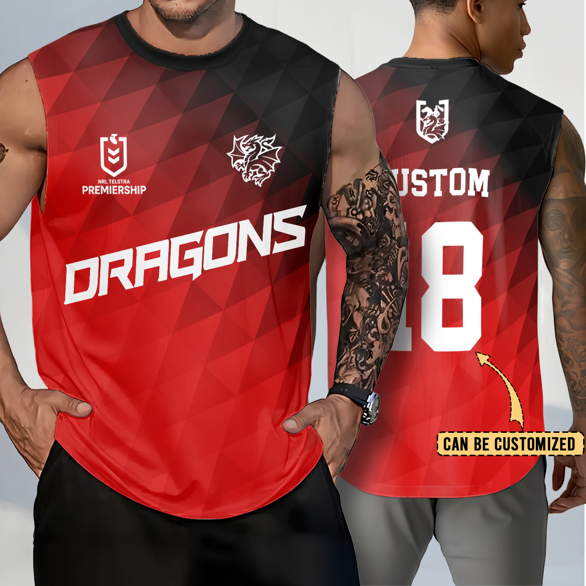 Auspiritmerch St. George Illawarra Dragons Personalized Tank Top Gift For Fans