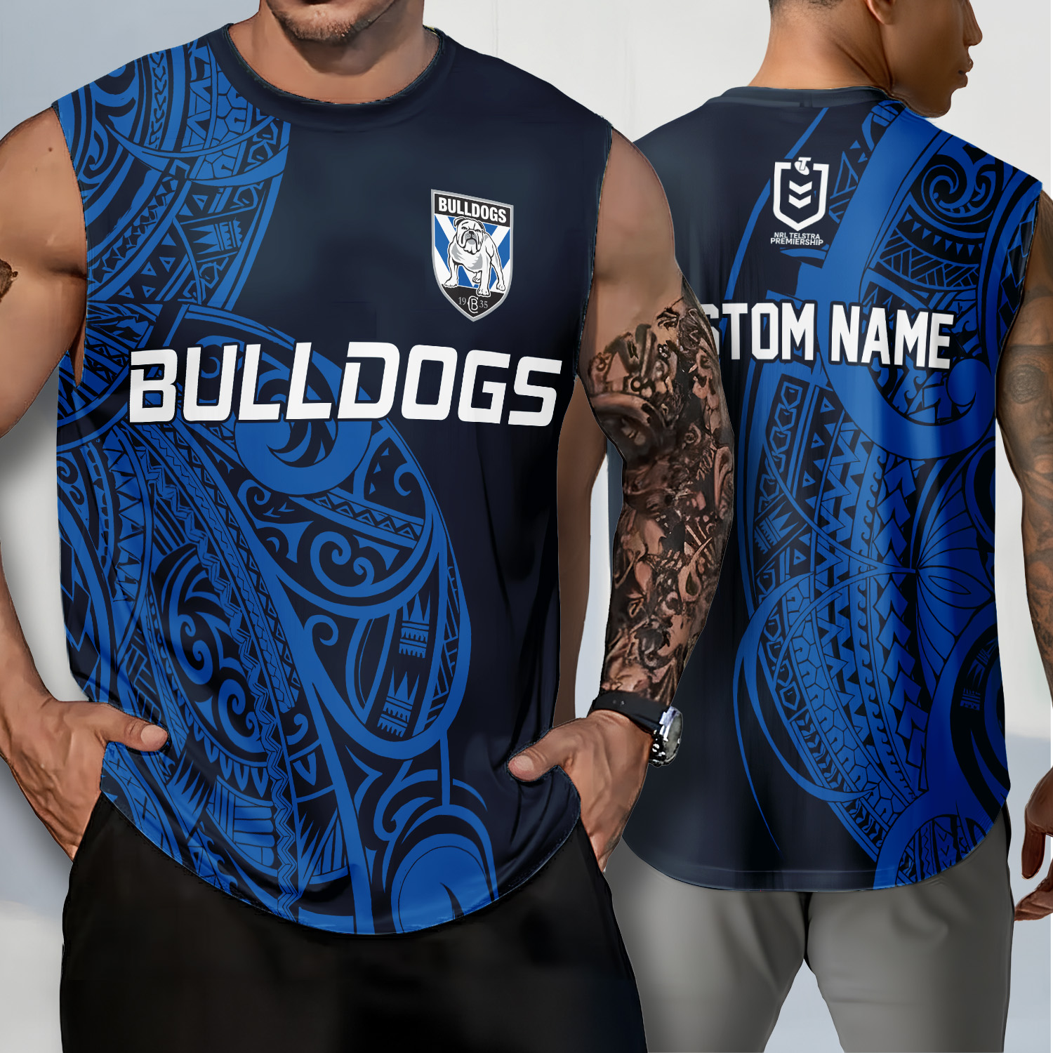 Auspiritmerch Canterbury-Bankstown Bulldogs Personalized Tank Top Gift For Fans