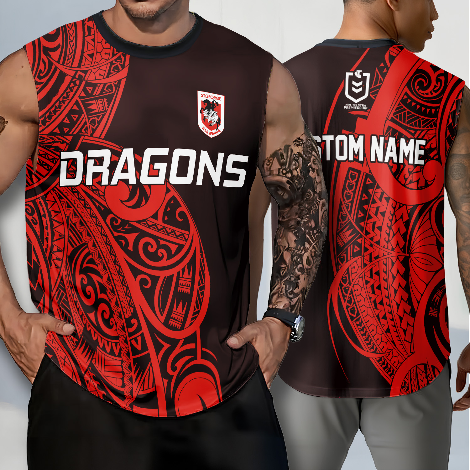 Auspiritmerch St. George Illawarra Dragons Personalized Tank Top Gift For Fans